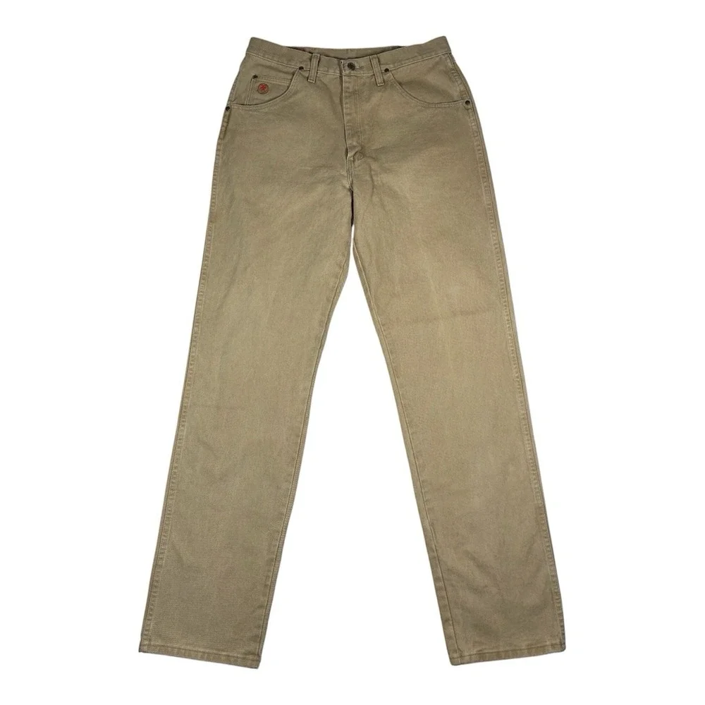 Wrangler 20X Mens 34x36 Tan Straight Leg Western Cowboy Light Wash Denim Jeans